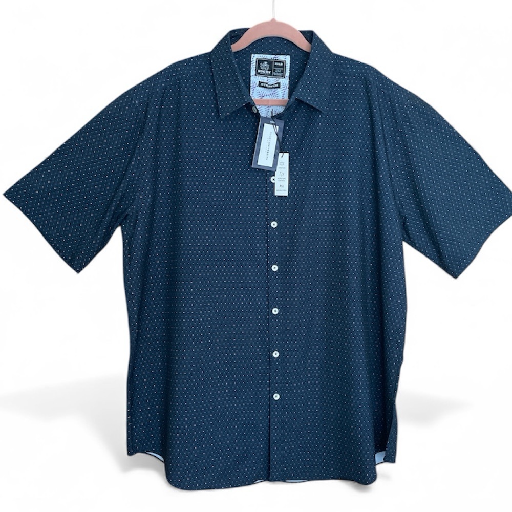 Rugby University Men's Short Sleeve Button Down Shirt - 3XLB NWT